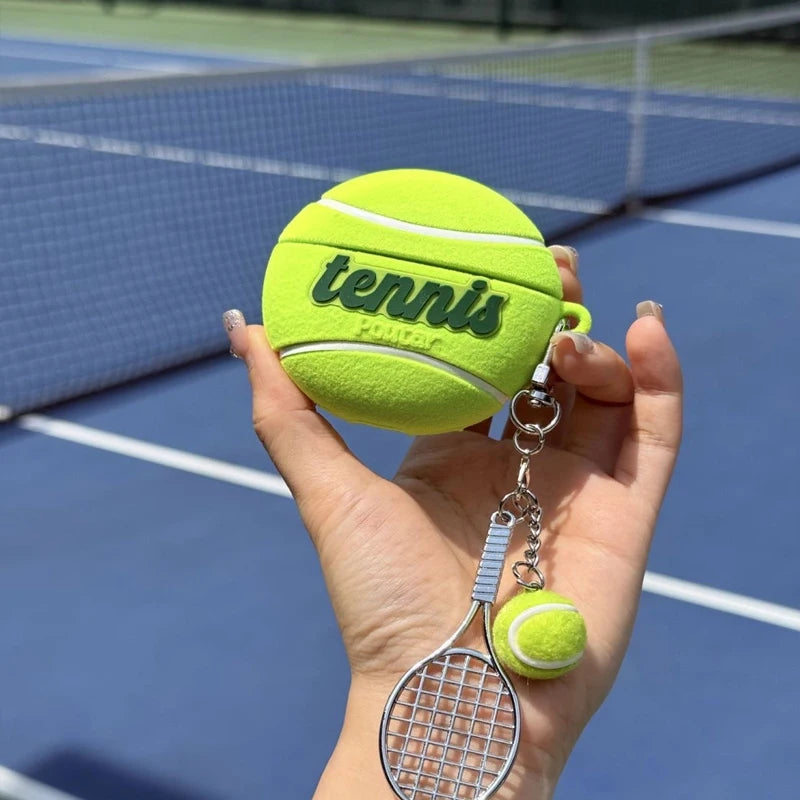 3D Tennis Ball AirPods Case Silicone Anti-Drop Sports Design Cover
