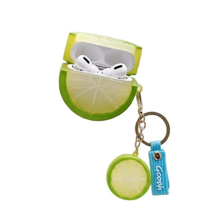 Lemon & Lime AirPods Case 3D Fresh Fruit Design with Keychain