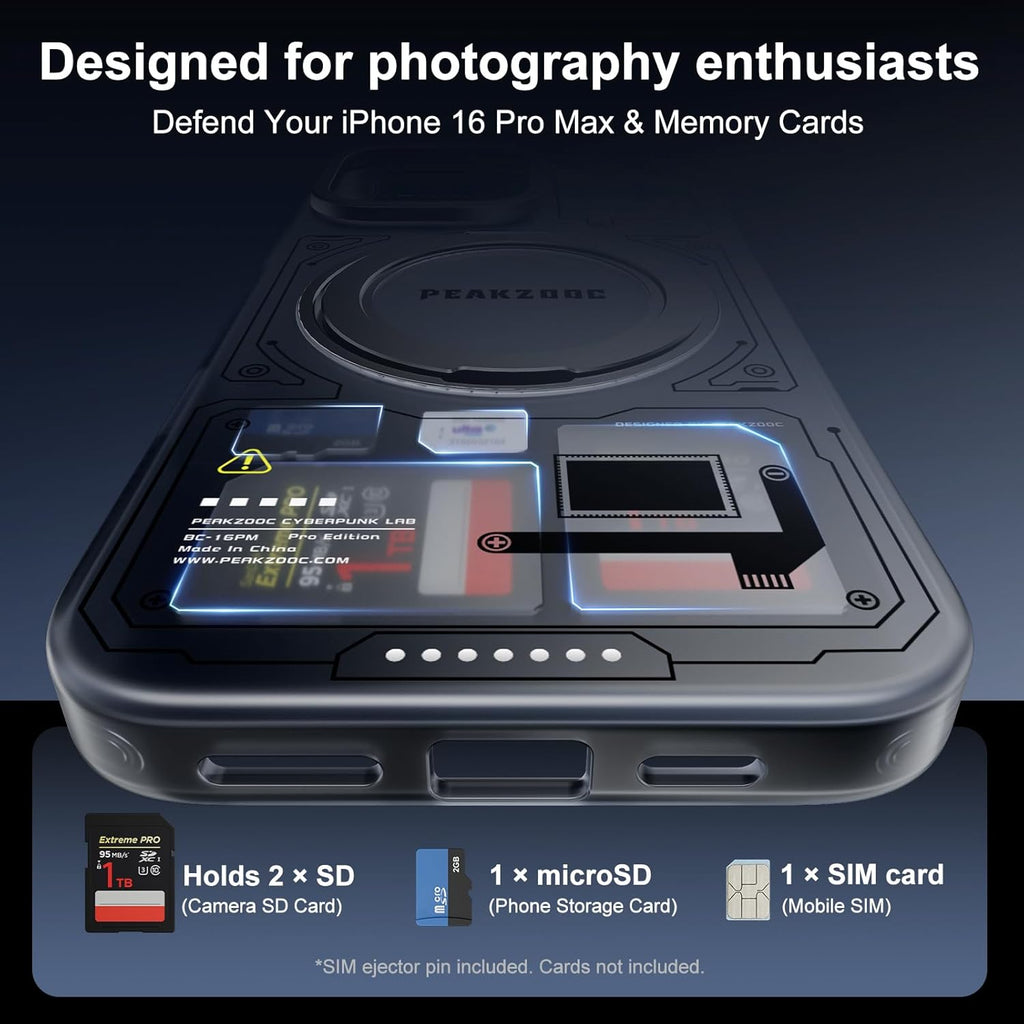 Peakzooc iPhone Case Magnetic Card Storage with Stand