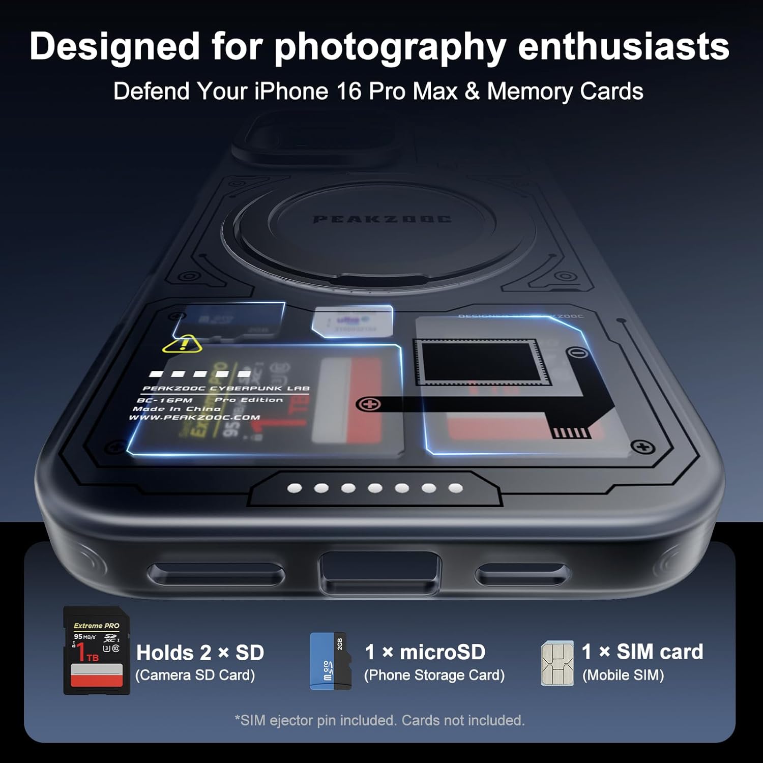 Peakzooc iPhone Case Magnetic Card Storage with Stand