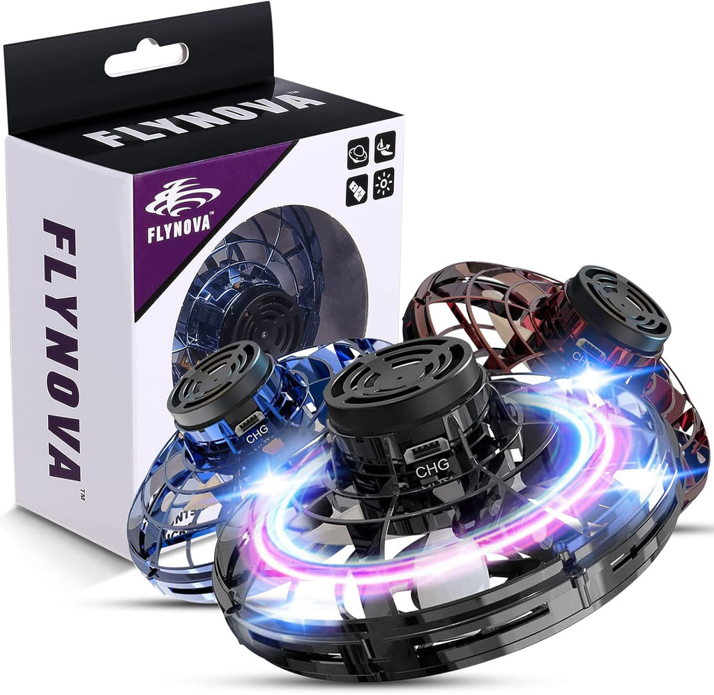 LED Flying UFO Spinner Rechargeable Hover Ball with 360° Flips & Light Show