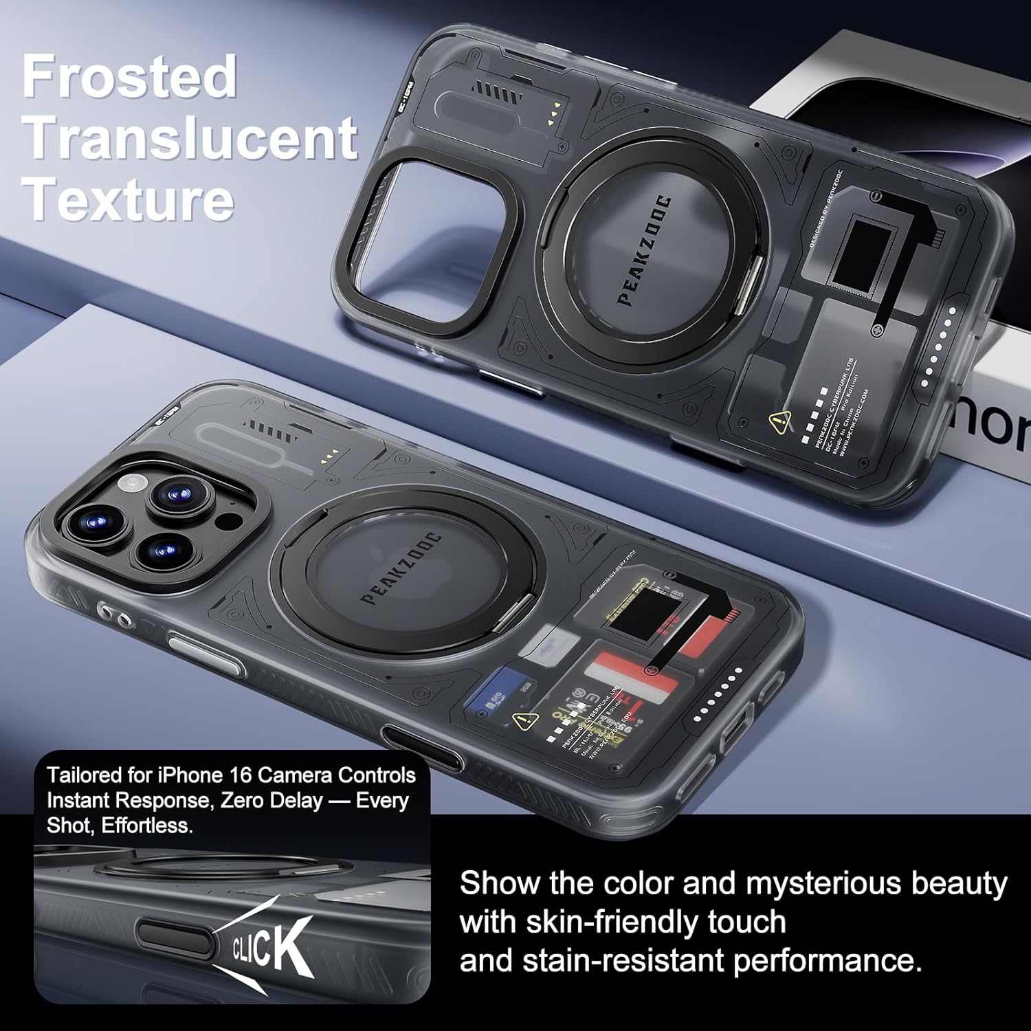 Peakzooc iPhone Case Magnetic Card Storage with Stand