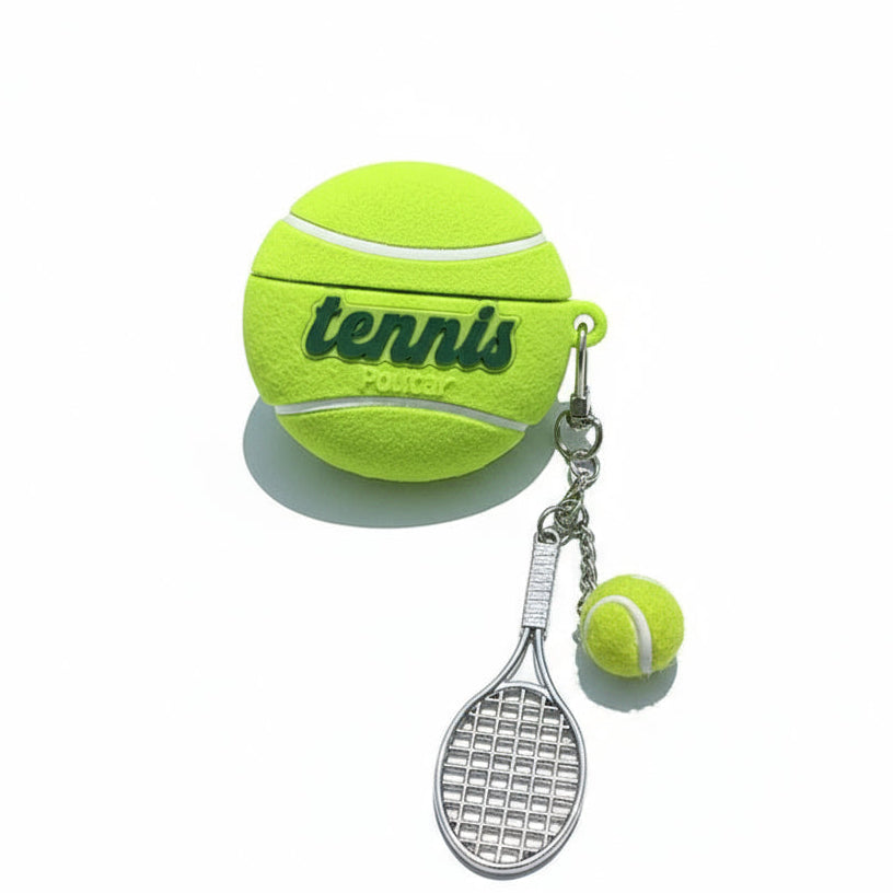 3D Tennis Ball AirPods Case Silicone Anti-Drop Sports Design Cover