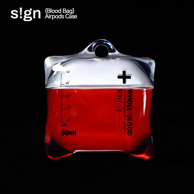 Blood Type IV Bags S!gn Drip AirPods Case