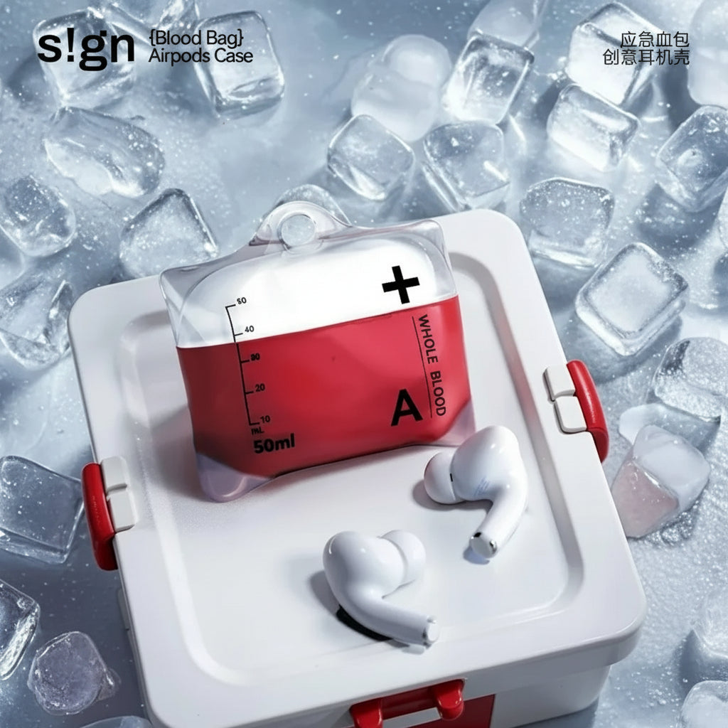 Blood Type IV Bags S!gn Drip AirPods Case
