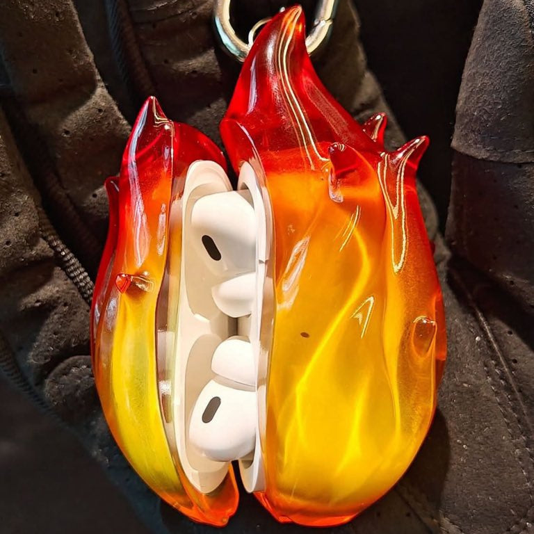 Flame AirPods Case 3D Resin Fire Design Protective Cover