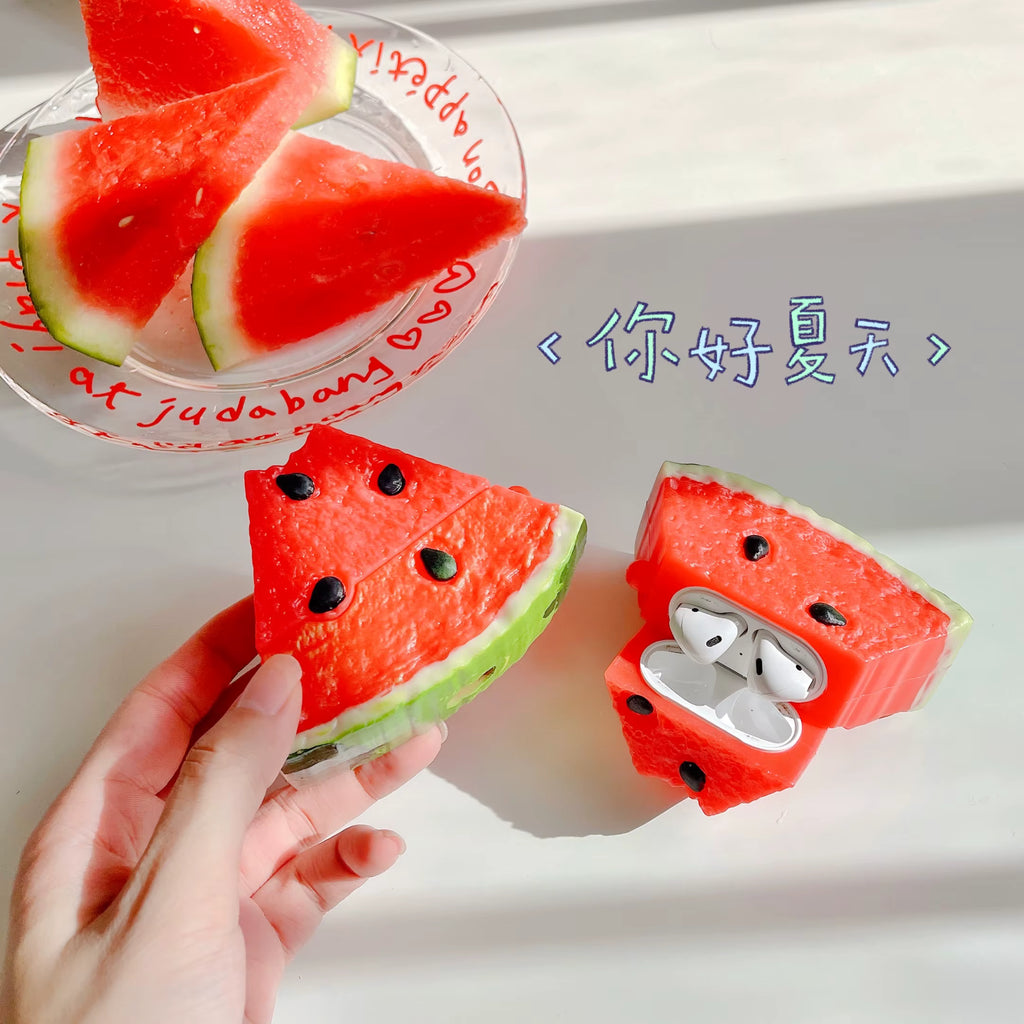 3D Watermelon AirPods Case Silicone