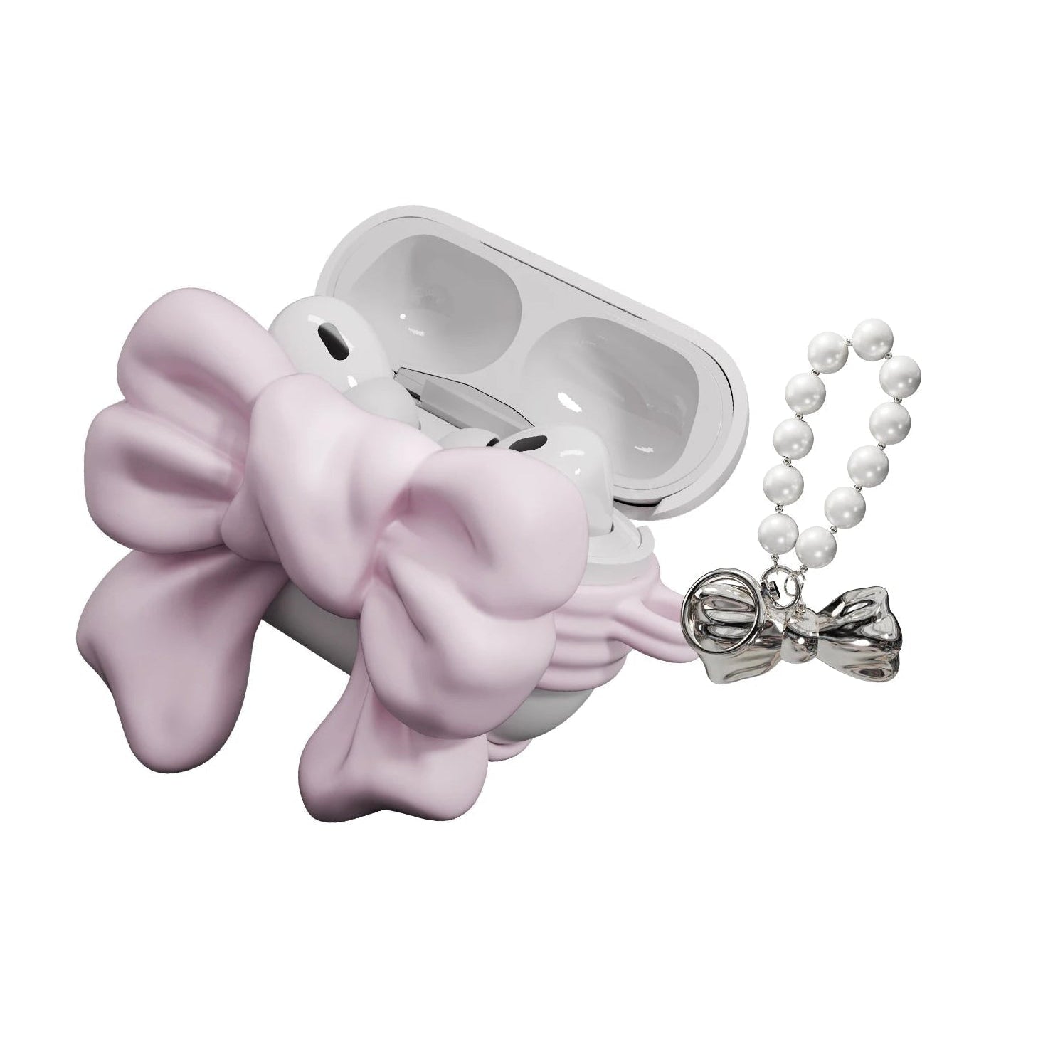 Paris Purple Bow AirPods Case 3D Resin Bubble Design