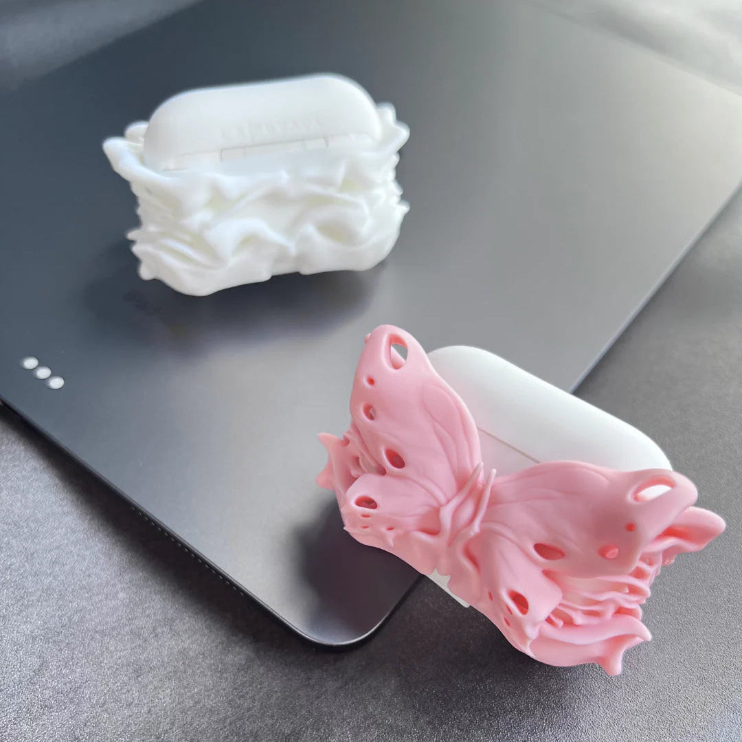3D Butterfly Art AirPods Case Artistic Silicone Design