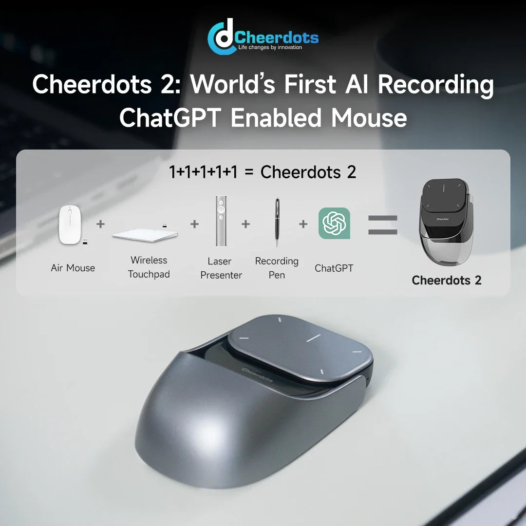 Cheerdots 2 Detachable Air Mouse Wireless Touchpad with CharGPT