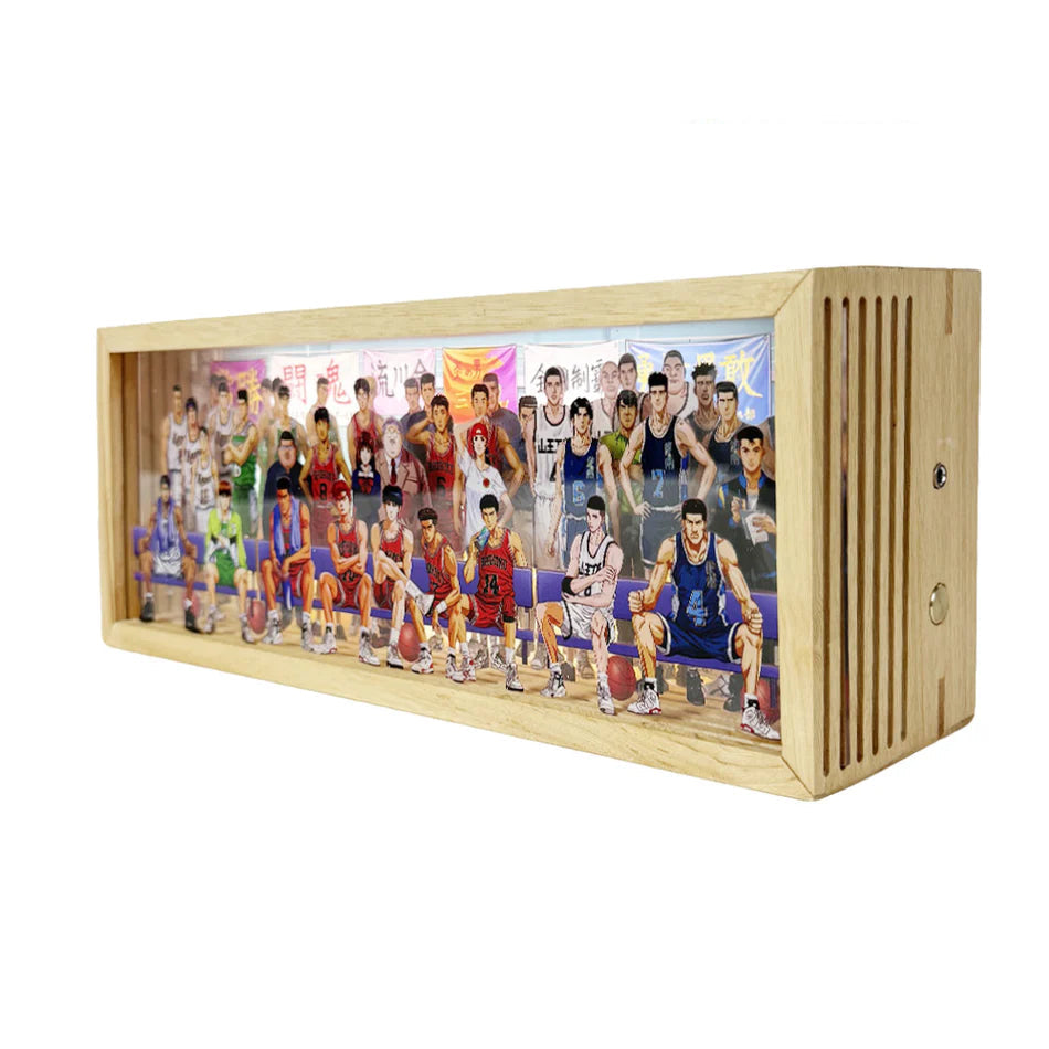 Anime Characters 3D LED Display Frame - Premium Wooden Collectible