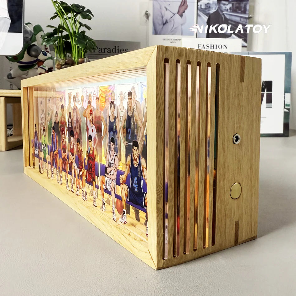 Anime Characters 3D LED Display Frame - Premium Wooden Collectible