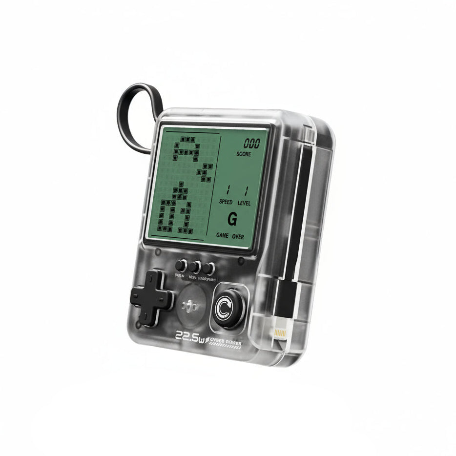Cyber Power Bank Retro Pixel Mini Game Console with Fast Charging