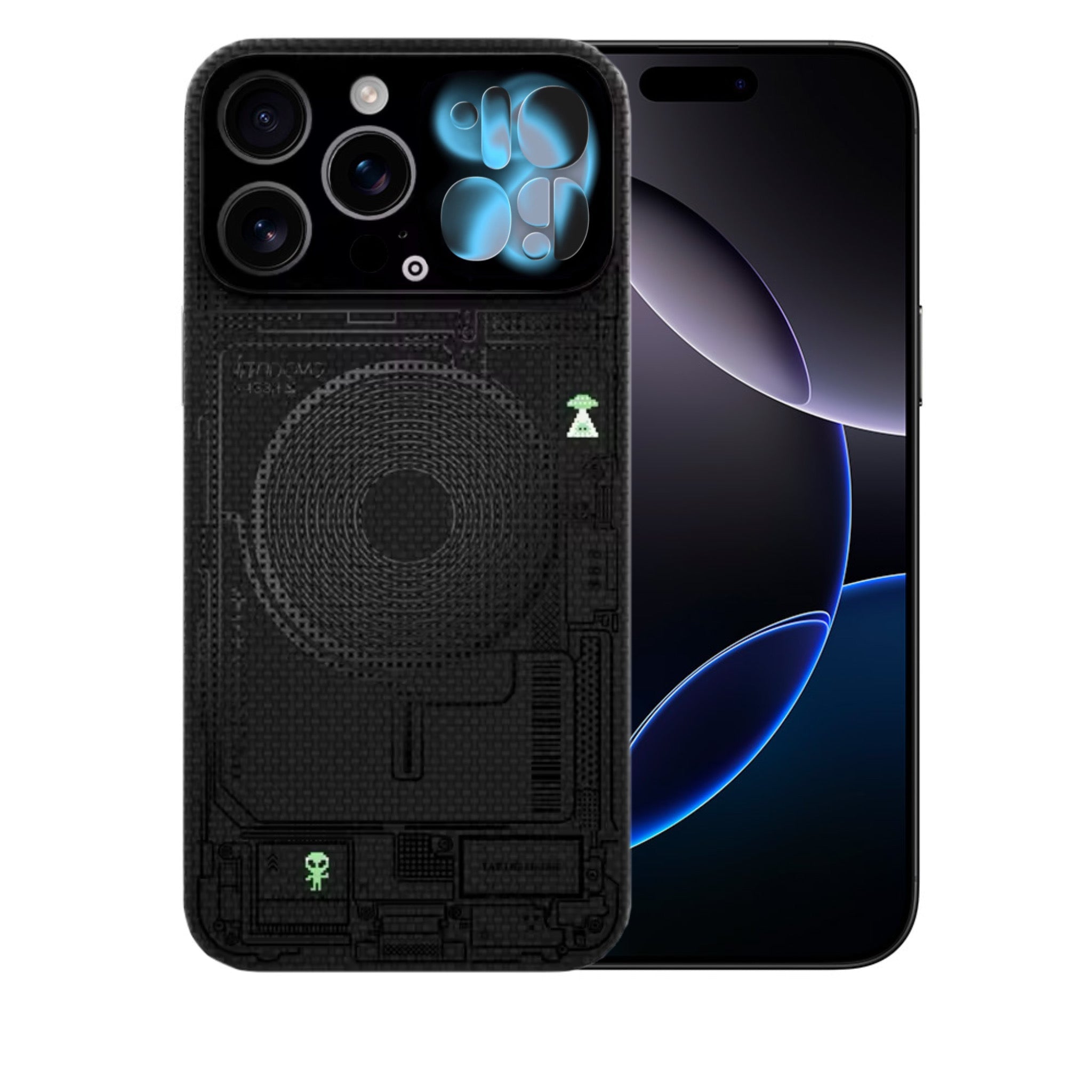 Kevlar Fiber Smart Case with Touch Screen for iPhone 16 Pro Max