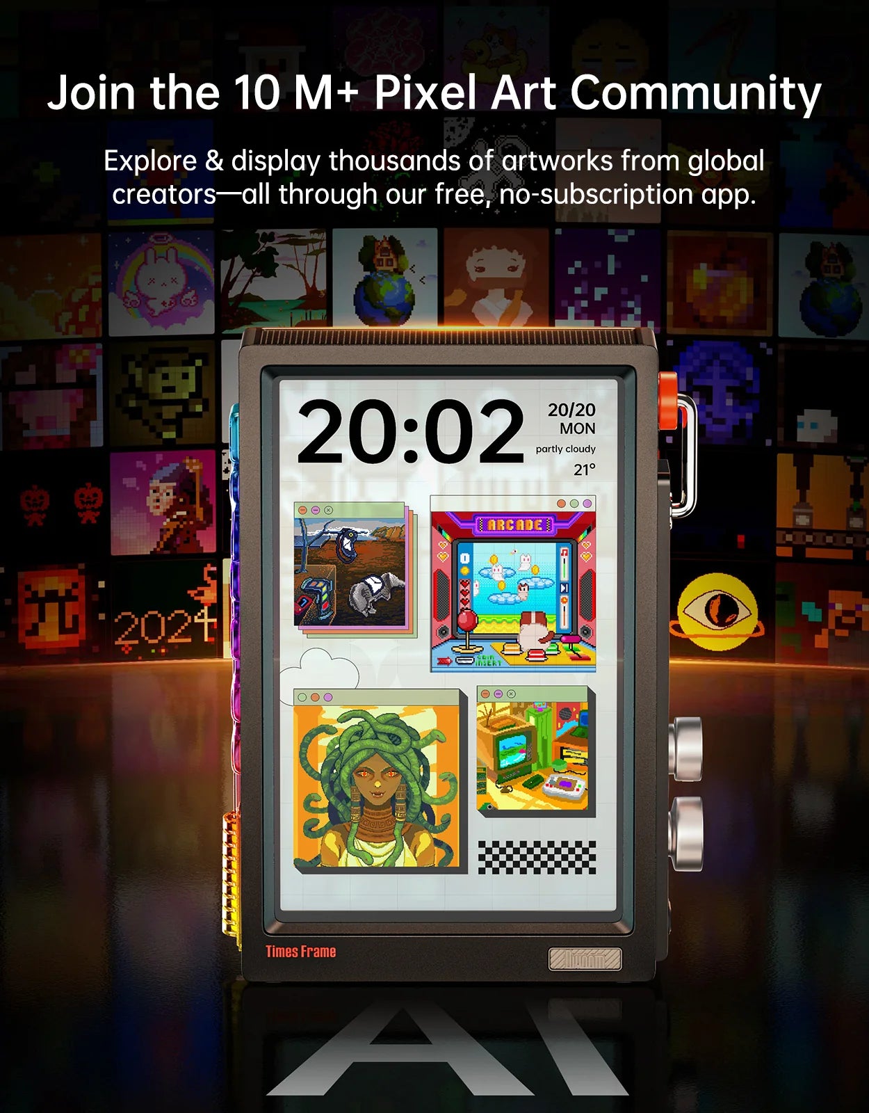 Divoom Times Frame 10.1″ Smart Digital Clock Crypto and Stocks