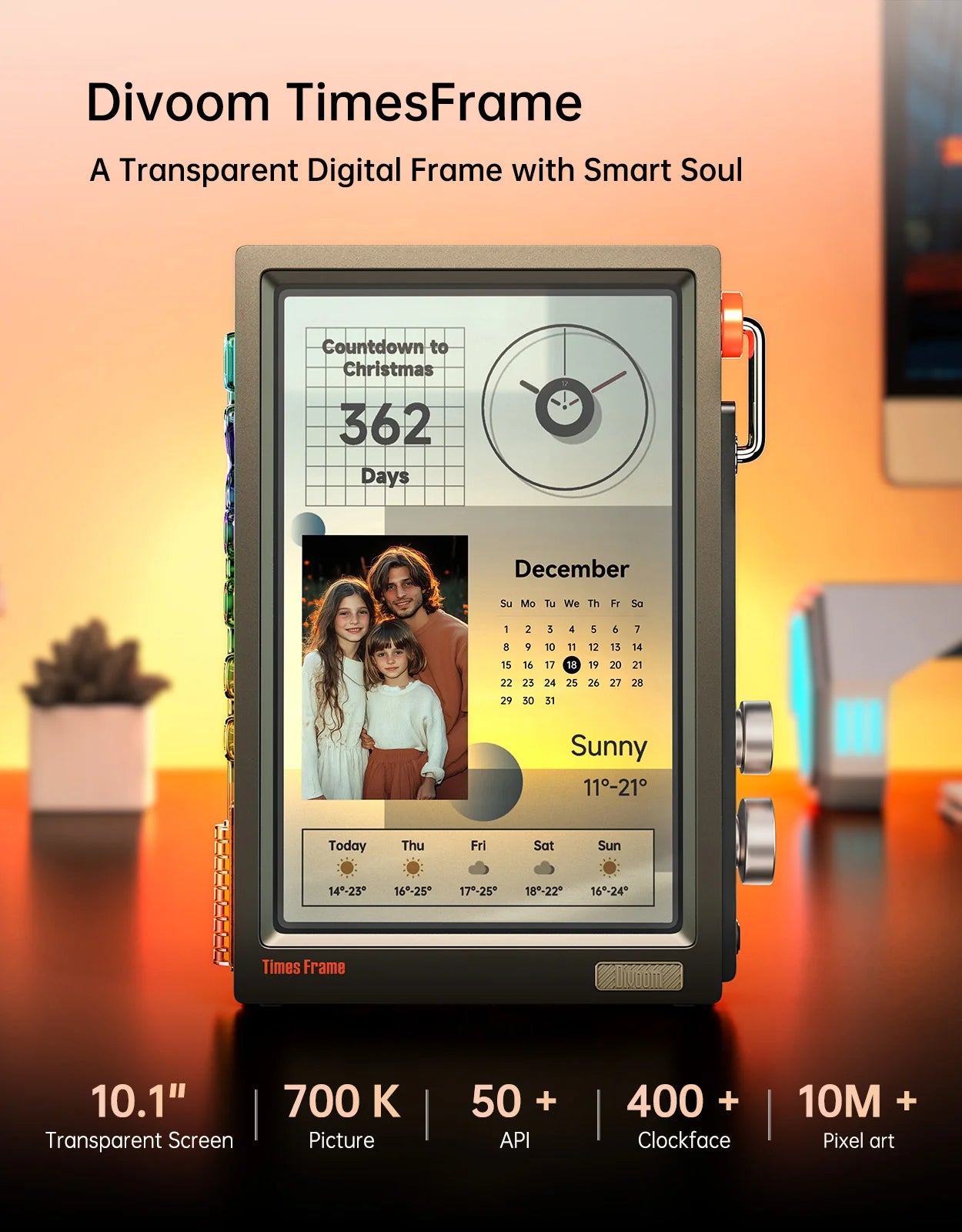 Divoom Times Frame 10.1″ Smart Digital Clock Crypto and Stocks