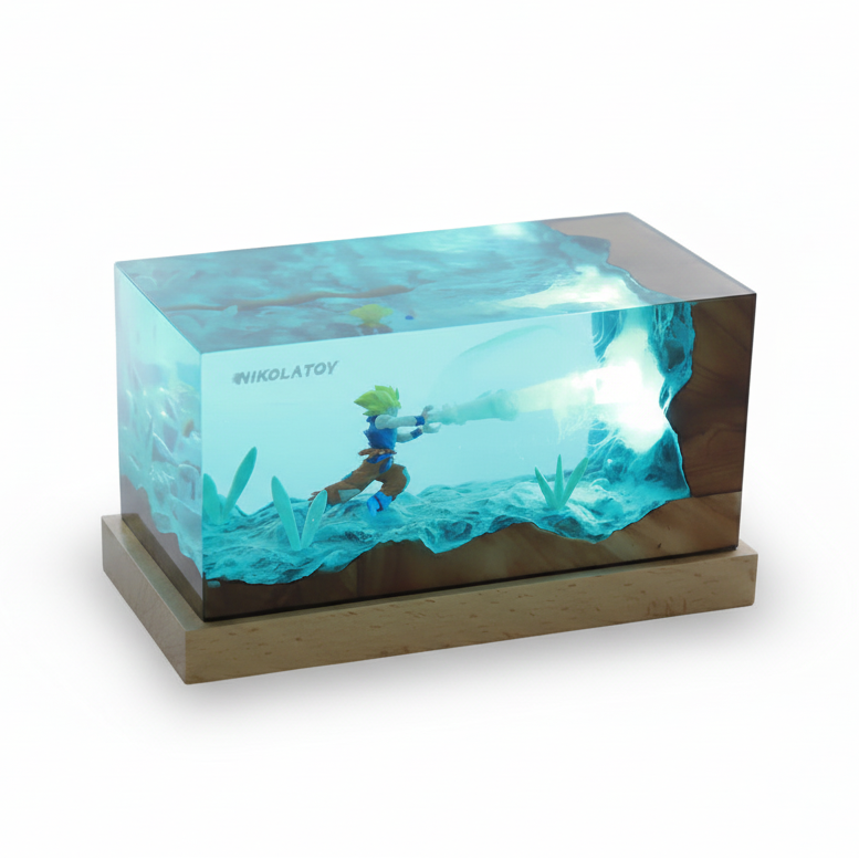 Goku Kamehameha Wave Lamp Dragon Ball Z LED Resin Sculpture