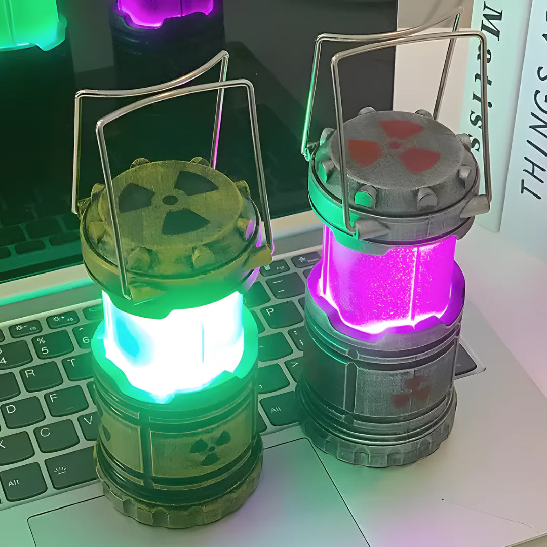 Nuclear Reactor Lantern Mini Apocalyptic LED Light with Eerie Green Glow