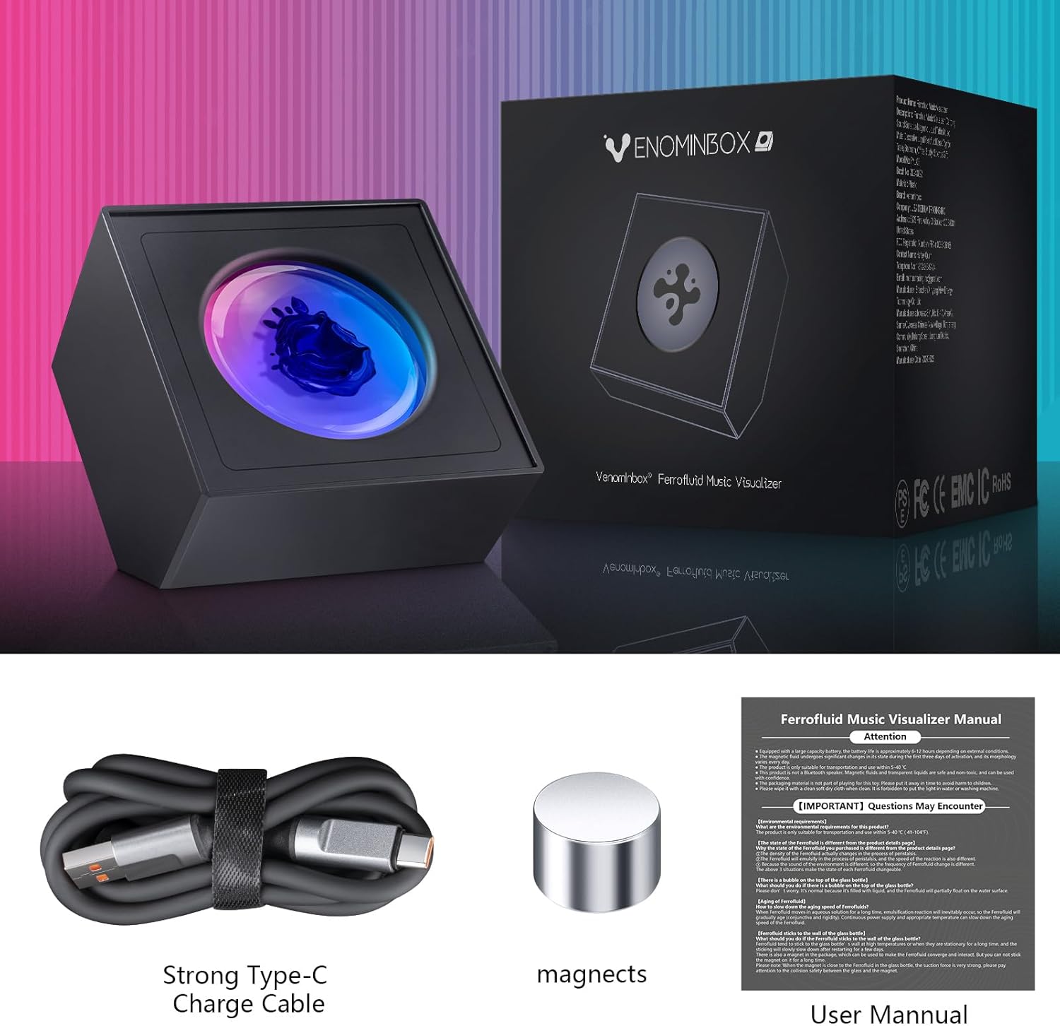 Ferrofluid Speaker Sound Visualizer