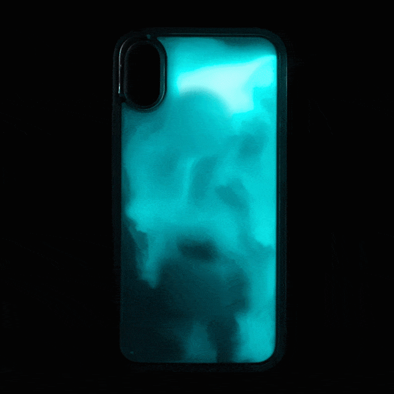 Luminous Glow-in-the-Dark iPhone Case Fluorescent Liquid Quicksand Design