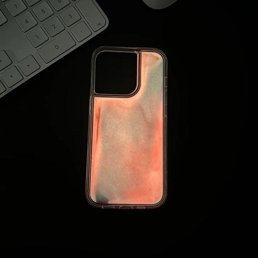 Luminous Glow-in-the-Dark iPhone Case Fluorescent Liquid Quicksand Design