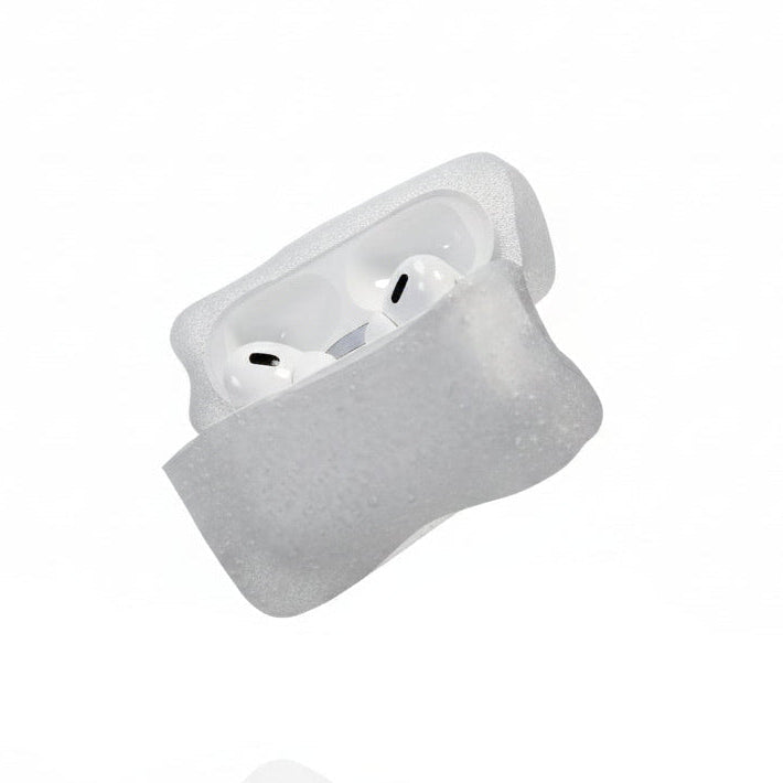 Ice Crystal Bubbles AirPods Case Frosted Transparent Y2K Design Silicone Cover