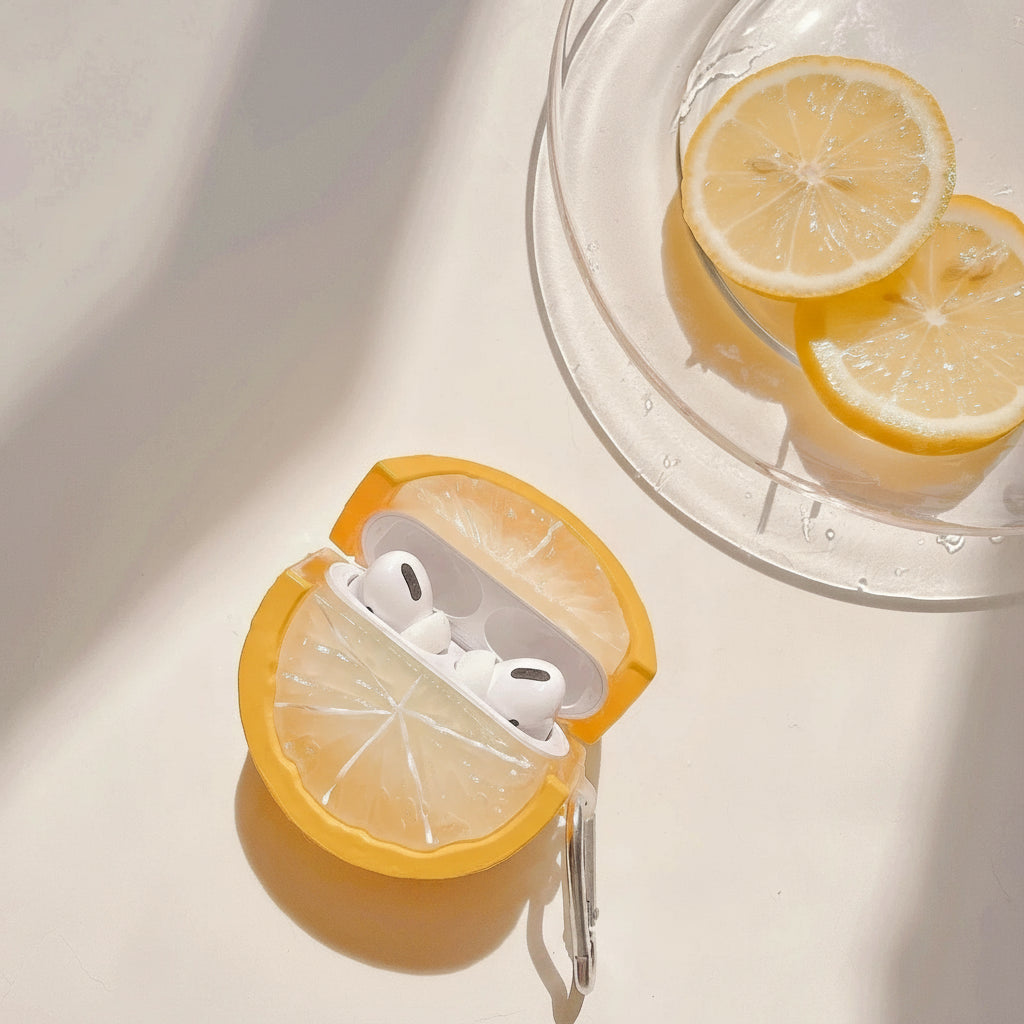 Lemon & Lime AirPods Case 3D Fresh Fruit Design with Keychain