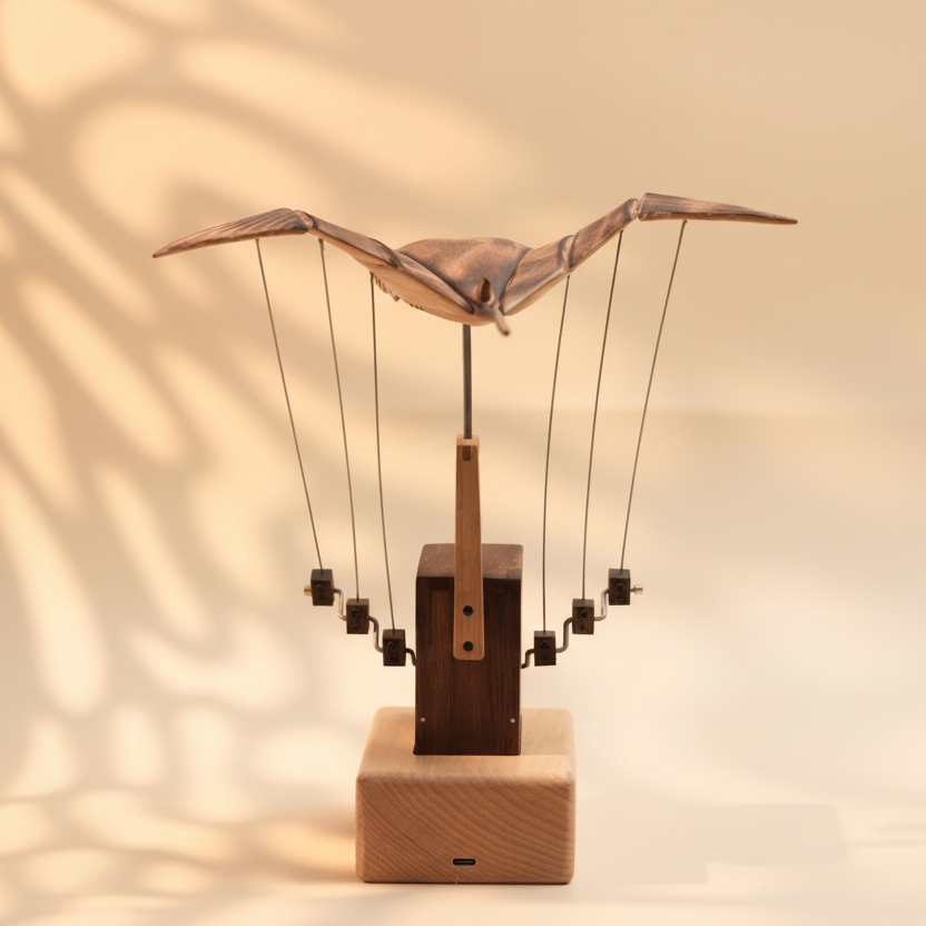 Handmade Flying Manta Ray Kinetic Sculpture