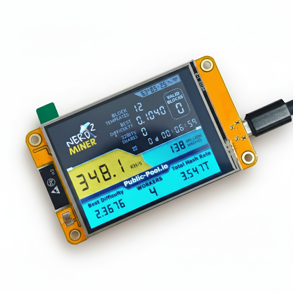 Bitcoin Miners nerdminer V2 2.8 inch 350kh/s  ESP32-2432S028R