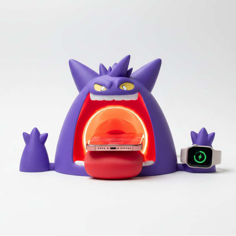 Pokémon Gengar 3-in-1 Wireless Charging Station with LED