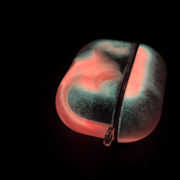 Glow-in-the-Dark Liquid Glitter AirPods Case - Moving Quicksand Design