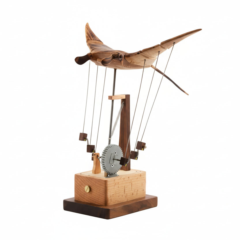 Handmade Flying Manta Ray Kinetic Sculpture