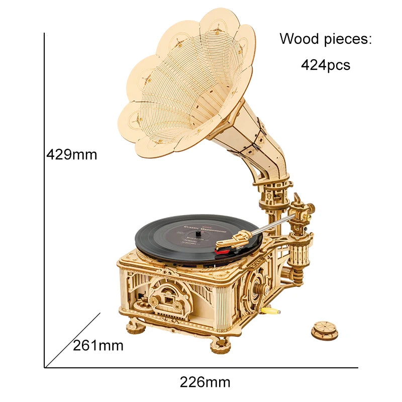 Classic Gramophone 3D Wooden Puzzle