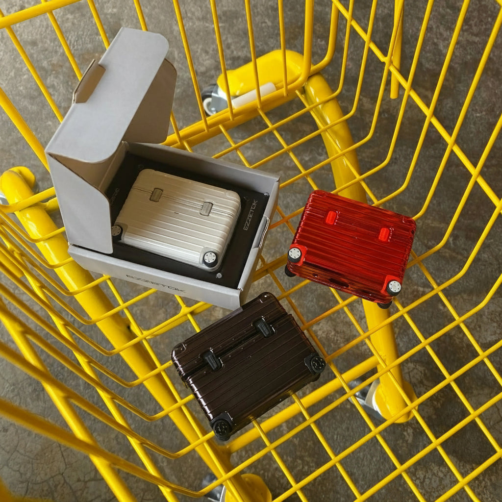 Modern Silver Luggage AirPods Case