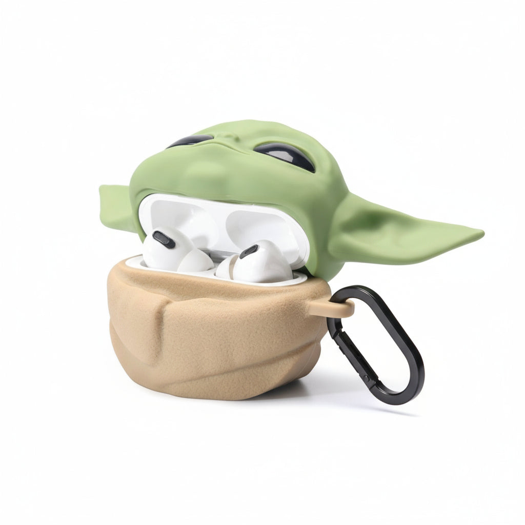 3D Cartoon Character AirPods Case Yoda Silicone
