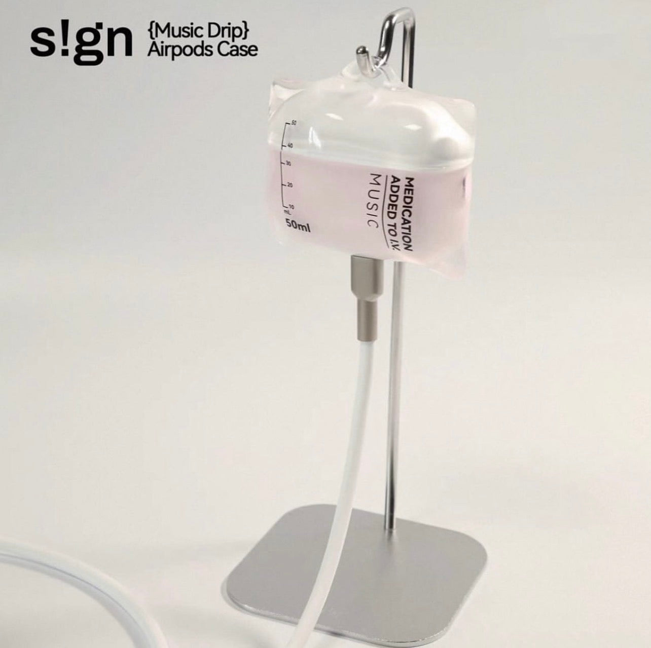 Music Drip S!gn IV Bag AirPods Case Pink