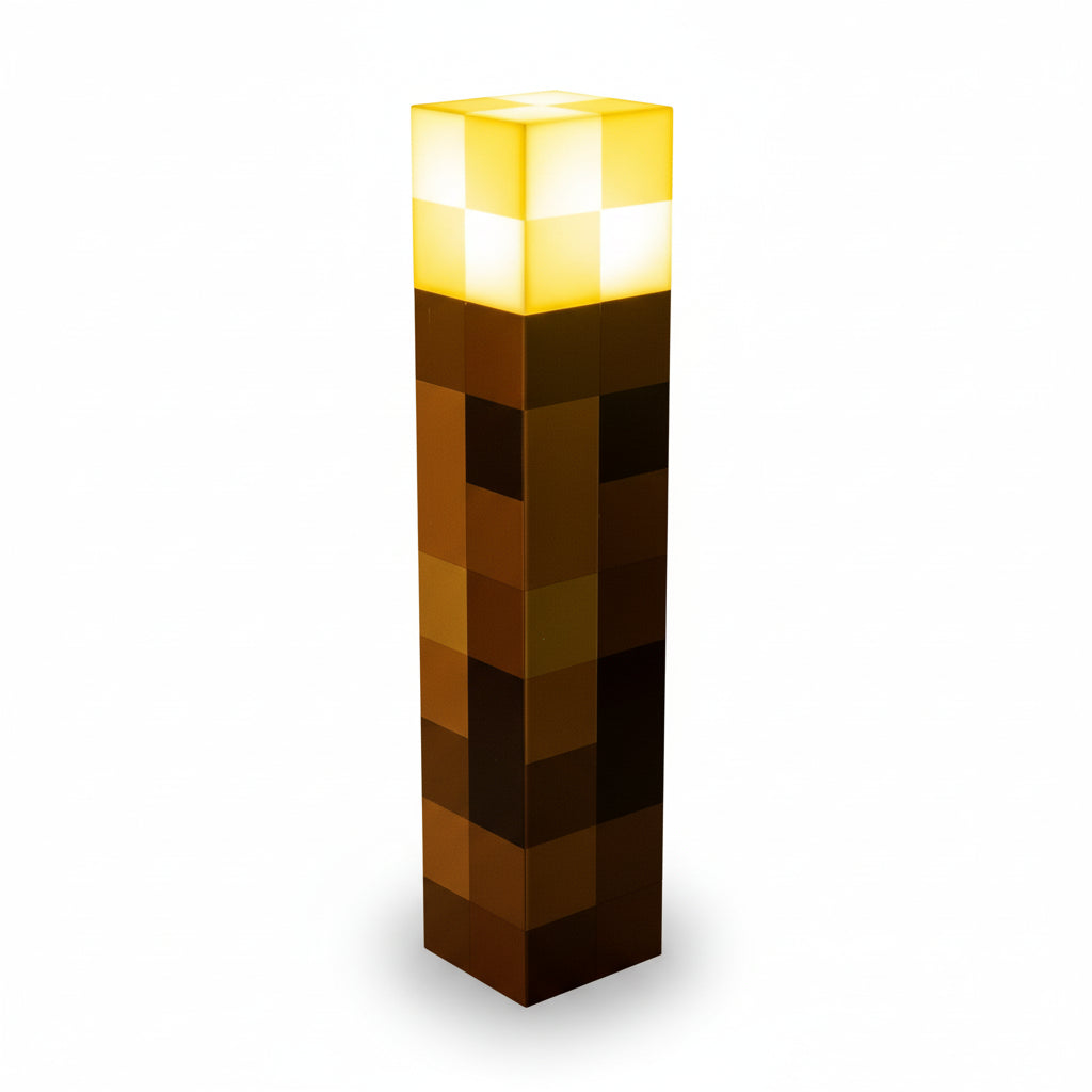 Minecraft Torch Lamp - 4 Color LED Night Light with USB Charging & Wall Mount
