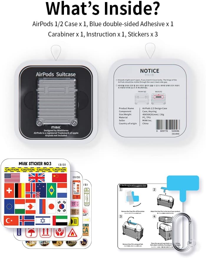 Miak Luggage Suitcase AirPods Case