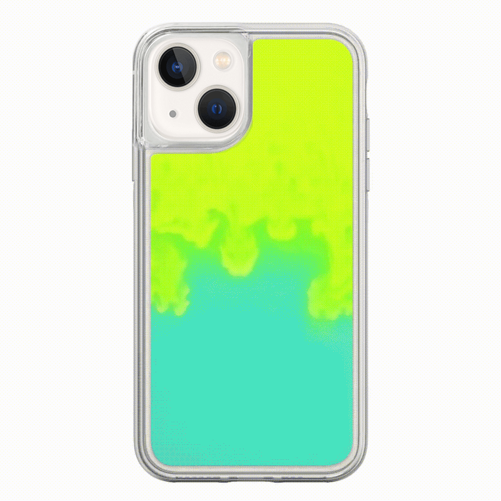 Luminous Glow-in-the-Dark iPhone Case Fluorescent Liquid Quicksand Design