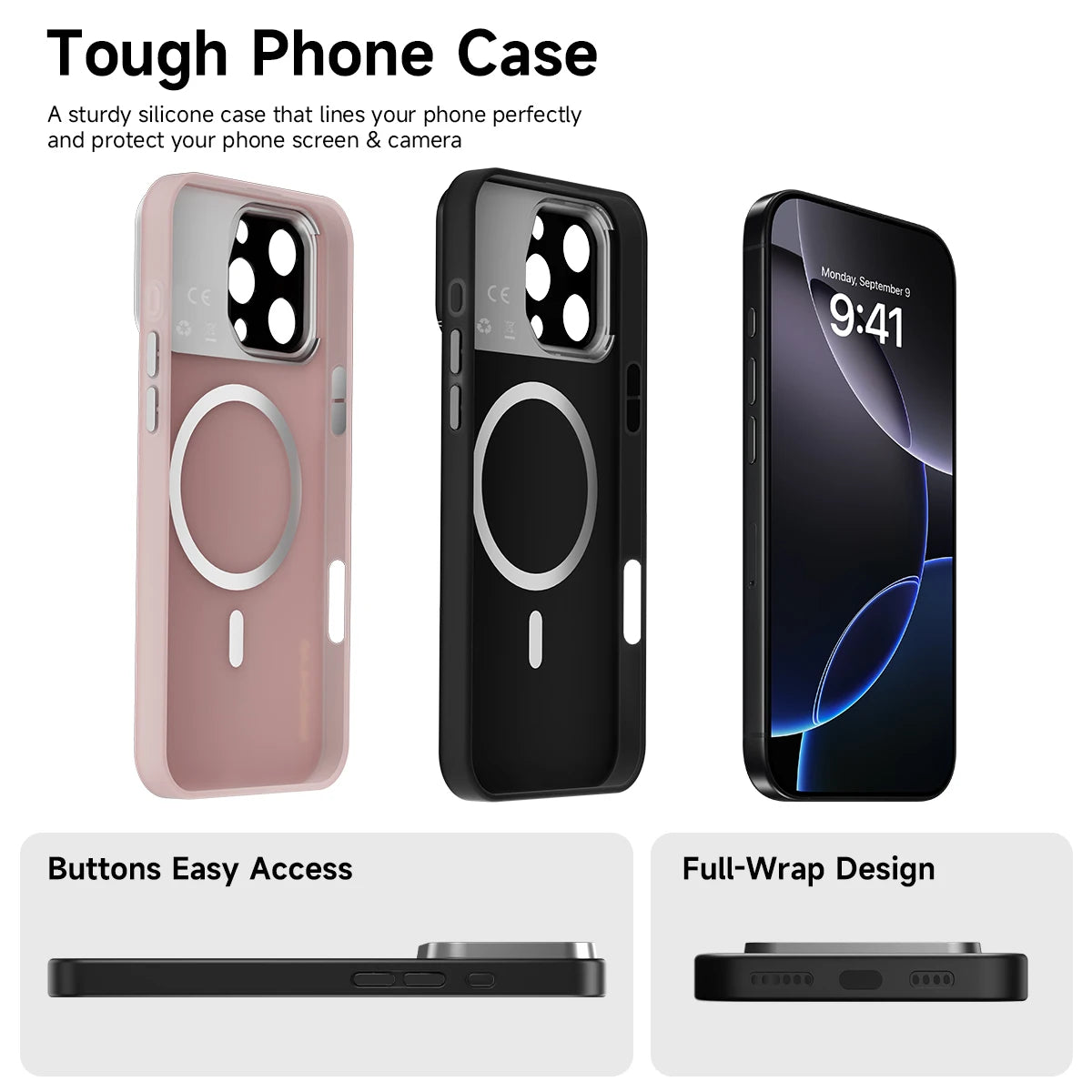 Smart Touch Screen Phone Case Music Control & Wireless Charging