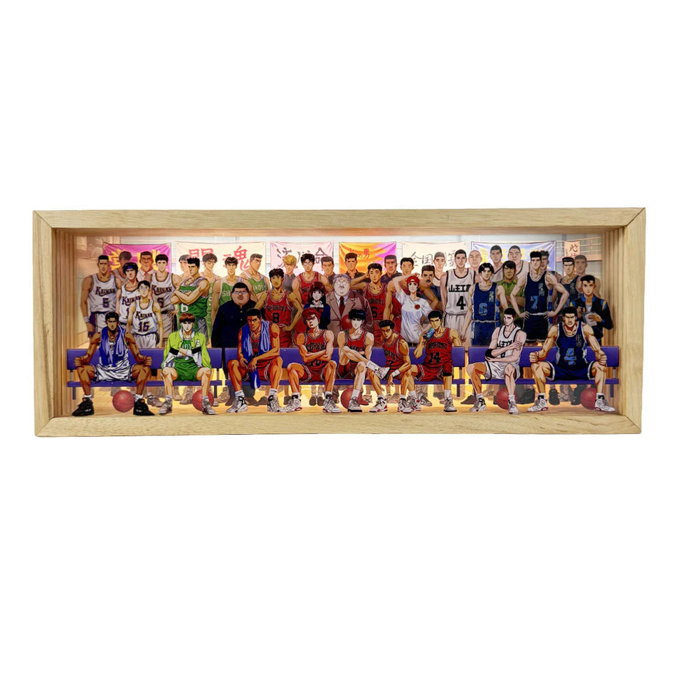 Anime Characters 3D LED Display Frame - Premium Wooden Collectible