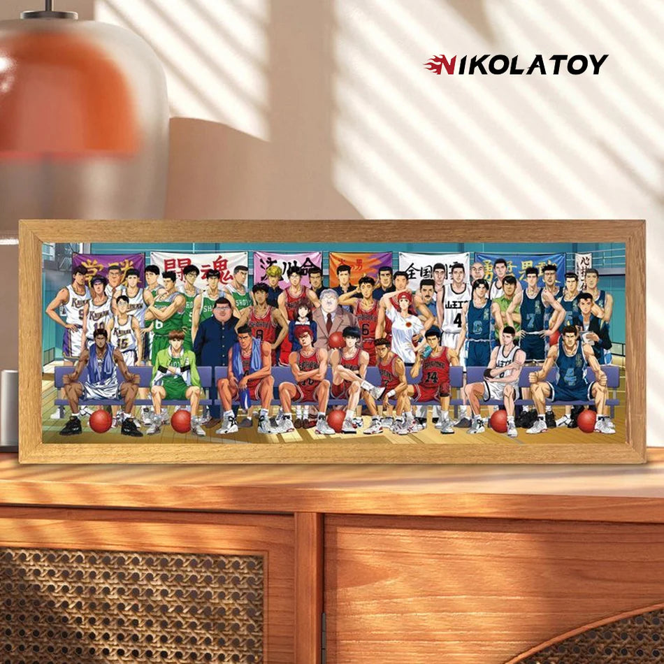 Anime Characters 3D LED Display Frame - Premium Wooden Collectible