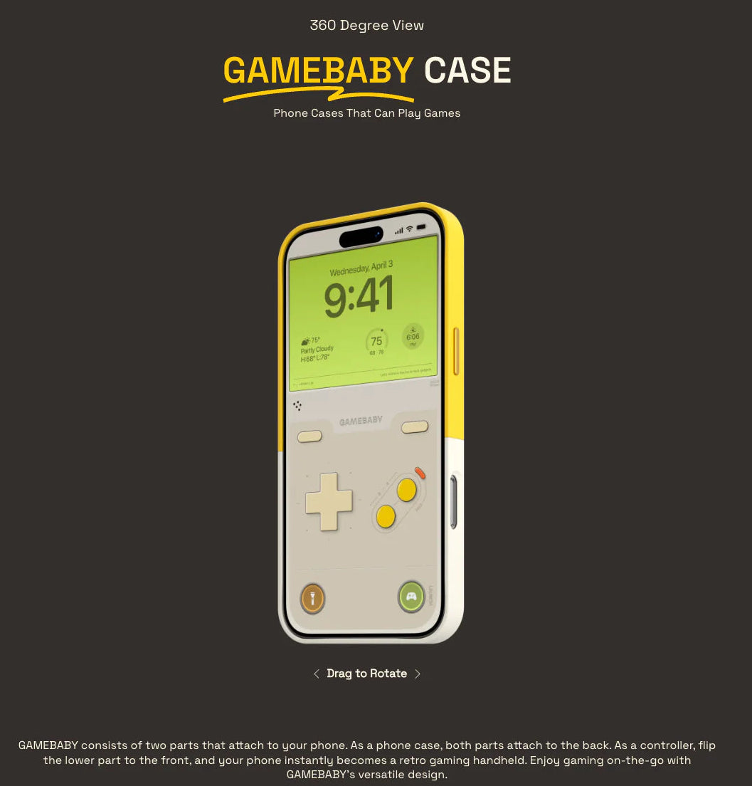 GAMEBABY iPhone Case Retro Gaming Gamepad