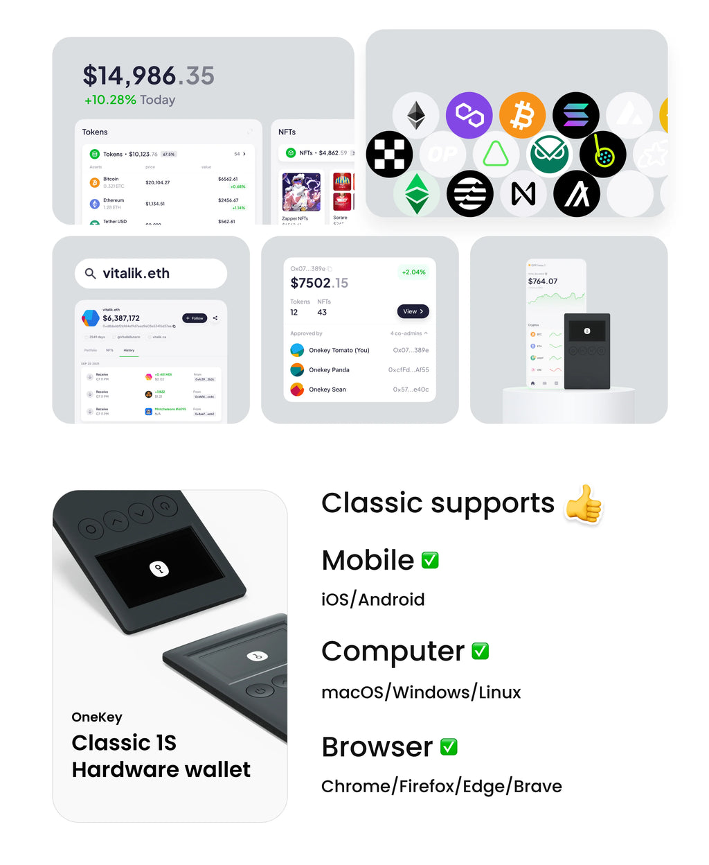 OneKey 1s Pure Hardware Wallet Crypto