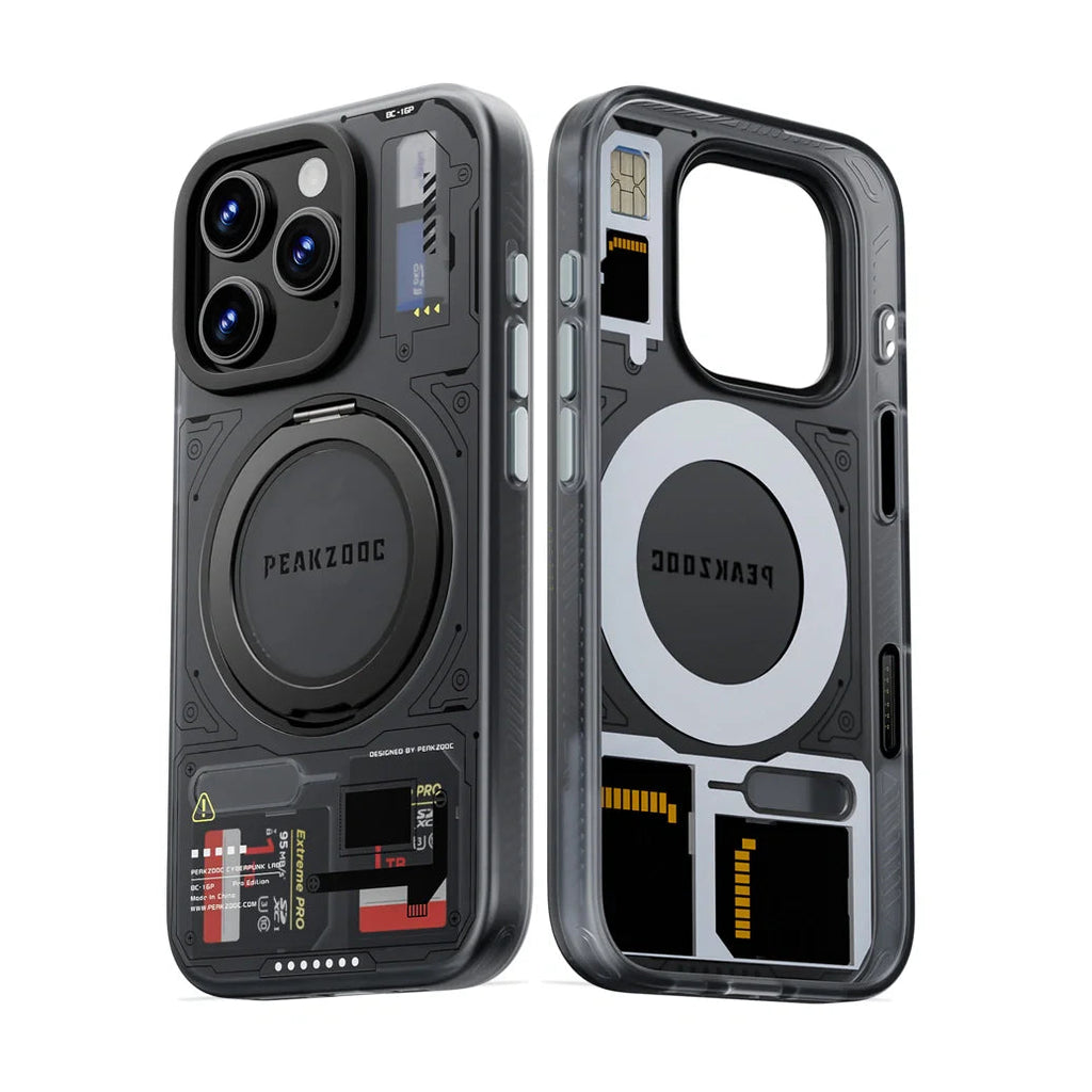 Peakzooc iPhone Case Magnetic Card Storage with Stand