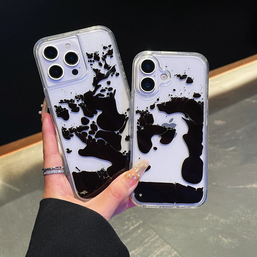 Liquid Floating iPhone Case Transparent Quicksand Design with Moving Liquid