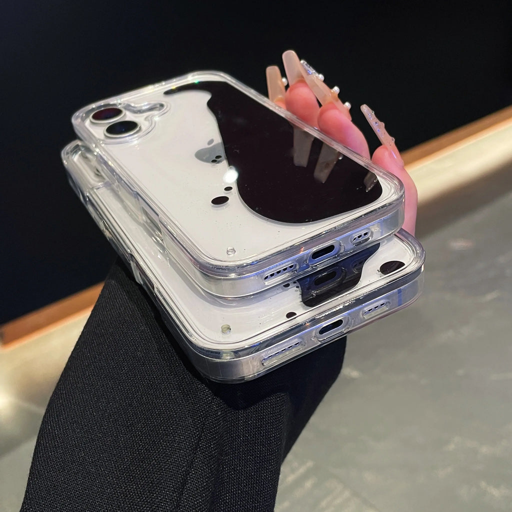 Liquid Floating iPhone Case Transparent Quicksand Design with Moving Liquid