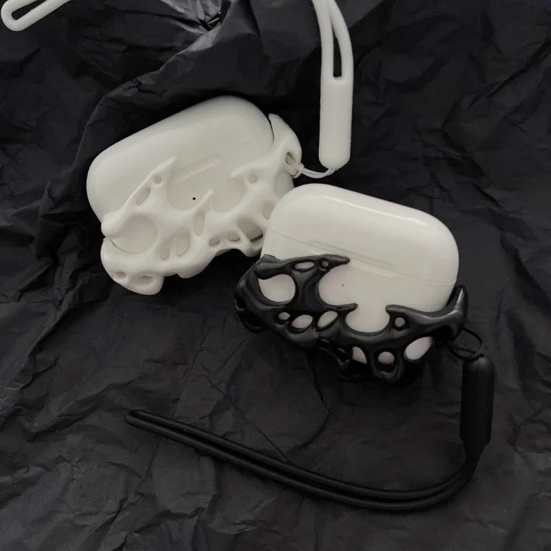 Bubble Texture AirPods Case Silicone Cover with Lanyard