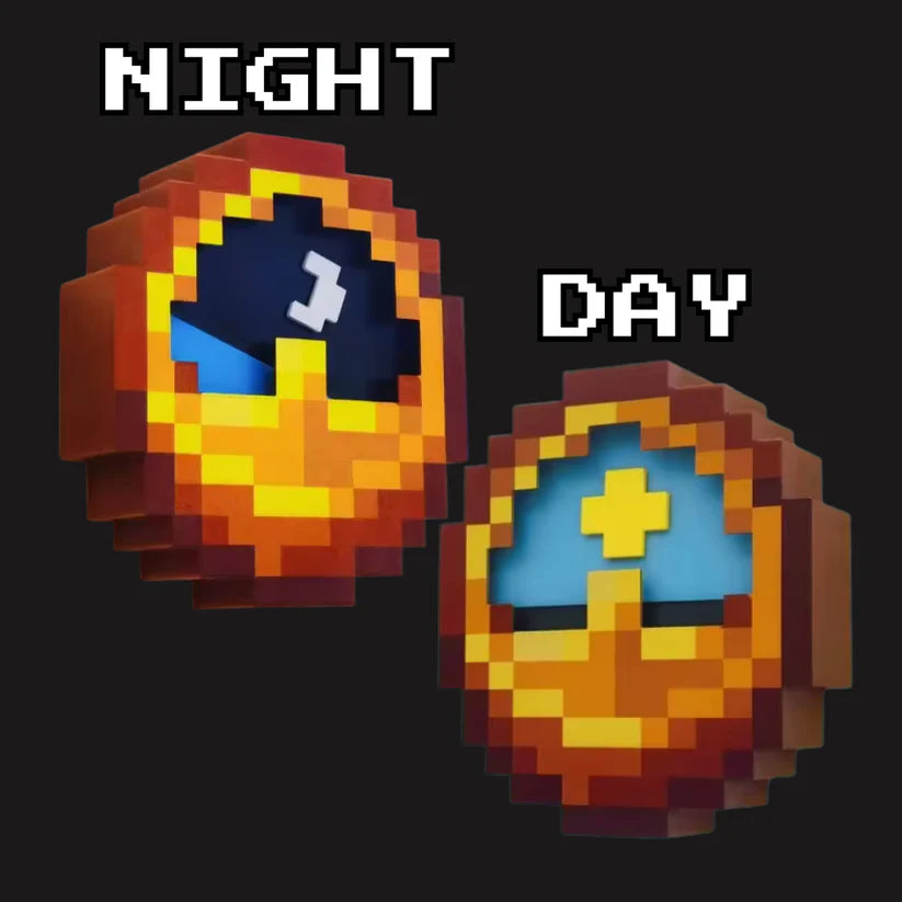 Minecraft Pixel Art Wall Clock