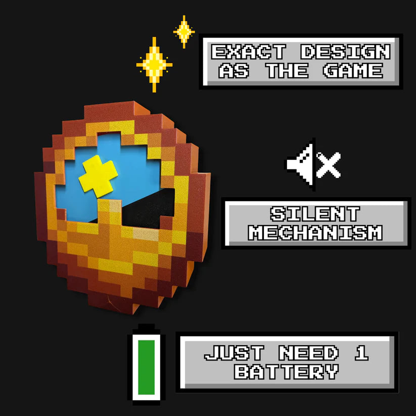 Minecraft Pixel Art Wall Clock